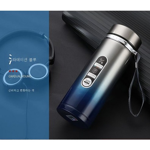 ZZJJC 304 스테인리스 대용량 텀블러 아웃도어 여행포트 나시 스포츠 주전자, 500ml, 그라데이션 블루