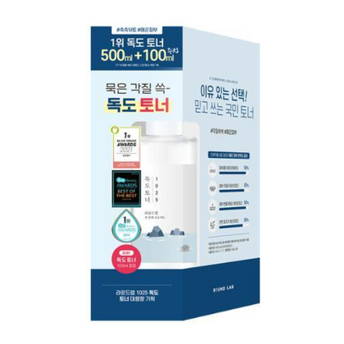 라운드랩 1025 독도 토너(수분 보습) 500ml+100ml (대용량), 2개