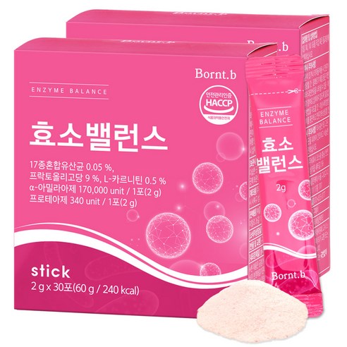 본트비 효소 밸런스 석류맛, 60g, 2박스