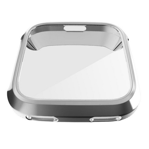 Versa 시계용 TPU 전체 보호 케이스 커버 충격 방지 프레임, 설명, 설명, 실버