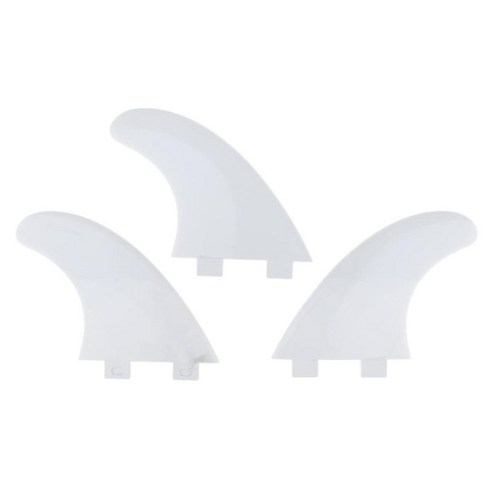 3pcs 내구성 서핑 서핑 보드 트라이 핀 스러스터 핀 세트 4.58 인치 높이, 화이트, 설명, 나일론