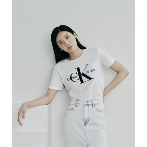 캘빈클라인 진 CALVIN KLEIN JEANS 2color 여 모노그램 로고 반팔 티셔츠 화이트블랙 J218885