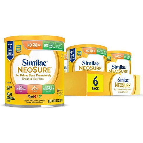 씨밀락 Similac NeoSure 유아용 분유 철분 포함 조기 태어난 아기용 371.4g(13.8온스) 6개입 (1팩)