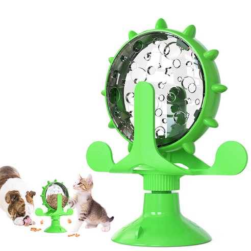 고양이 강아지 분리불안 애견 관람차 노즈워크 장난감 스낵볼, 1개, 그린