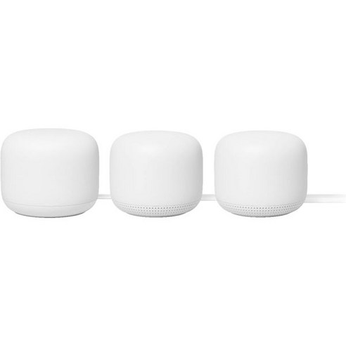 Google Nest WiFi AC2200 (2세대) 라우터 및 Add On Access Point Mesh 시스템 (3Pack Snow), Snow_Router, 3개 구글크롬캐스터hd Best Top5