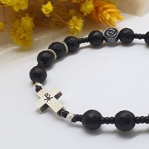 신성한 신앙의 표시: INRI 익투스 XP 성심 테레사 천주교 묵주팔찌