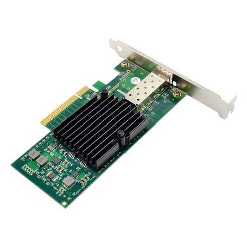 Retemporel PCI-E X8 이더넷 네트워크 카드 10 기가비트 파이버 서버 어댑터 X520 10GbE 단일 SFP+인텔 82599EN 칩용 LC, 1개, 녹색
