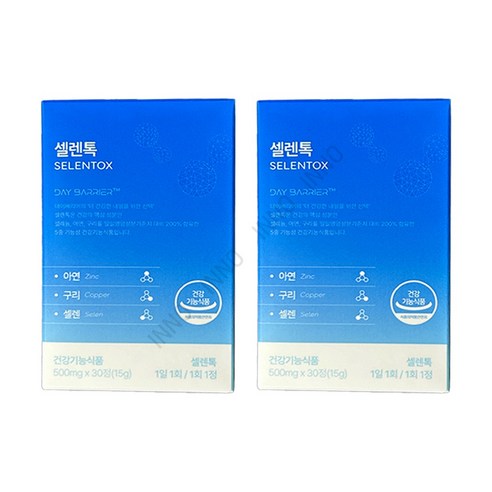 데이배리어 셀렌톡 500mg 30정 1+1, 30정, 2박스