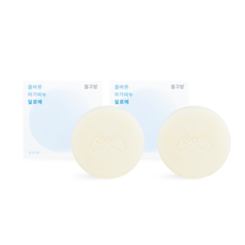 동구밭 올인원 알로에 천연비누 약산성 2개입, 100g, 2개