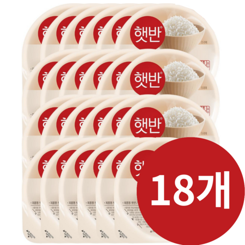 햇반 백미밥, 92.987kg, 18개