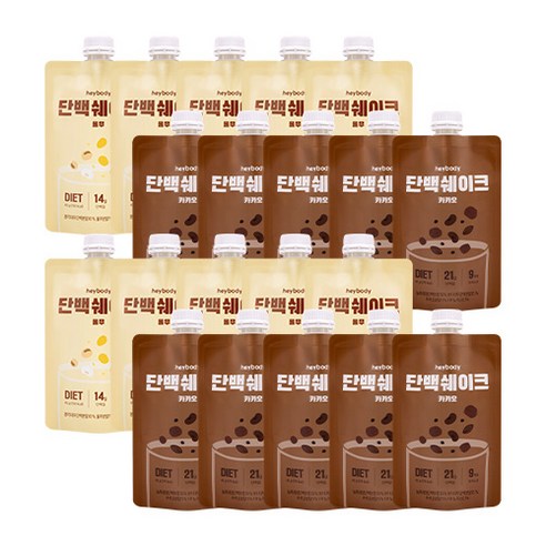 헤이바디 단백쉐이크, 혼합(카카오/율무), 20개, 40g