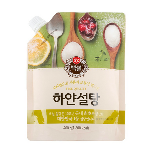 백설 보관이 편리한 이지캡 하얀 설탕 400g, 2400g, 6개