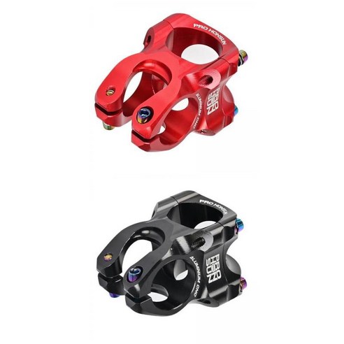 자전거 알루미늄 합금 MTB 산악 자전거 핸들 바 스템 31.8mm 블랙+자전거 알루미늄 합금 MTB 산악 자전거 핸들 바, 블랙+레드