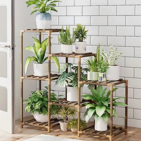 삭막한 베란다, 좁은 실내 공간? 원목 화분 받침대로 감성 UP! 공간 효율성 UP! 화분다이선반