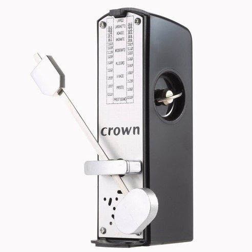 crown 휴대용 미니 기계식 메트로놈 박자기, 블랙
