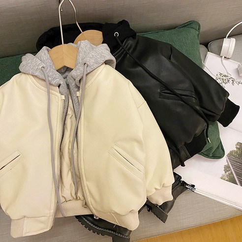 애플키즈 후드지퍼레더자켓