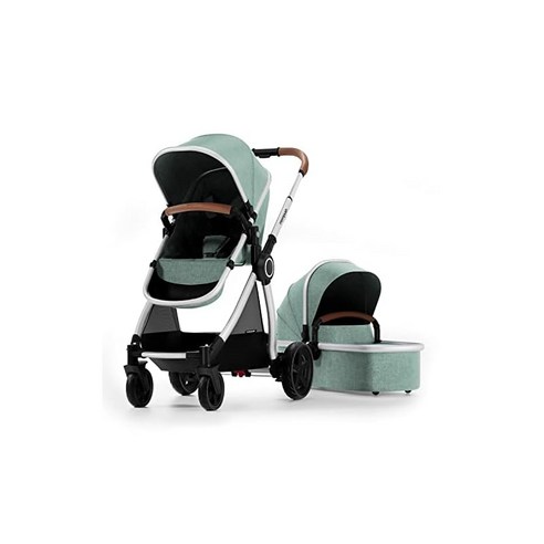 Mompush Ultimate2 이동식 요람이 있는 유모차 - 아기와 함께 편안 P5918, Ultimate2＋Bassinet, Sage