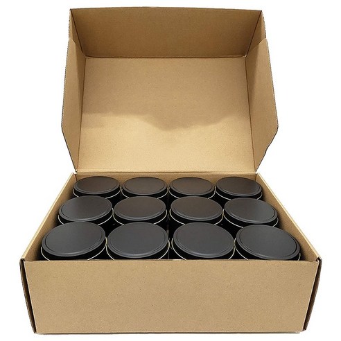Retemporel 양초 깡통 24 조각 양초 예술 및 공예품을 만들기위한 4 Oz 금속 용기 드라이 스토리지 블랙, 검정