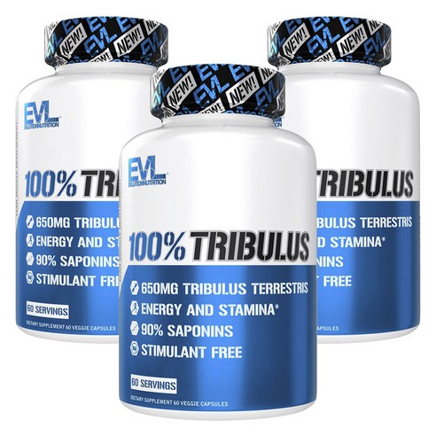EVLUTIONNUTRITION 트리뷸러스 650mg 베지 캡슐, 60정, 3개