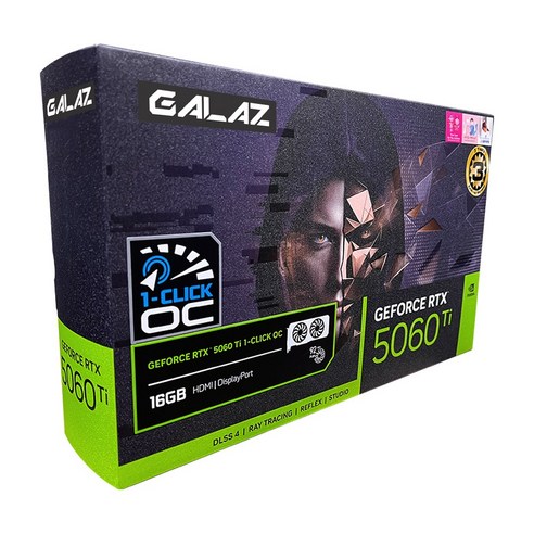 갤럭시 GALAX 지포스 RTX 50 시리즈 그래픽카드, RTX 5060 TI OC D7 [ 16GB][블랙]