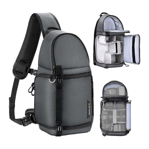 K&F CONCEPT 베타 카메라 메신져 슬링백 10L KF13.141, 그레이