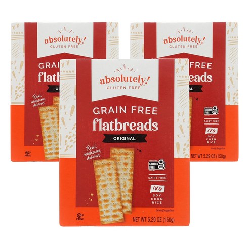 앱솔루틀리글루텐프리 플랫브레드 오리지널, 150g, 3개