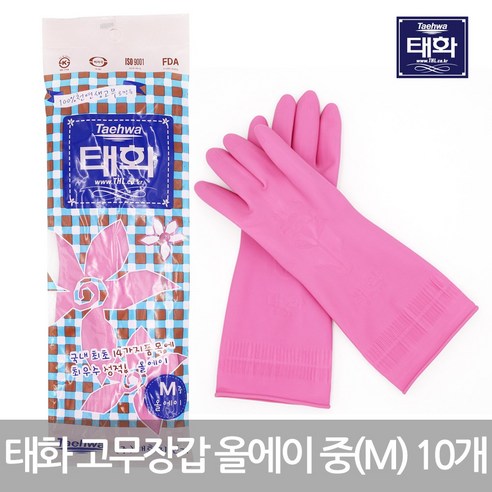 태화 고무장갑, 핑크, 중(M), 10개