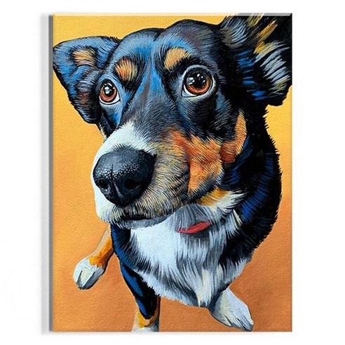 오로라데코덴 캔버스형 보석십자수 30x40cm, MK005 블랙 강아지