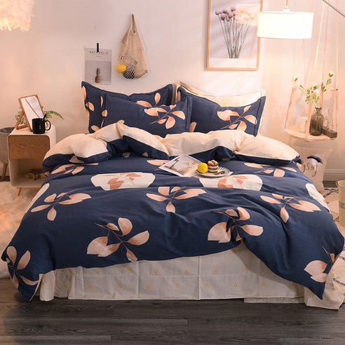 GoGold 침구 - 두 꺼 운 보온 순면 마모 침구 4 종 세트 1.2m / 1.5m / 1.8m, SKU-09