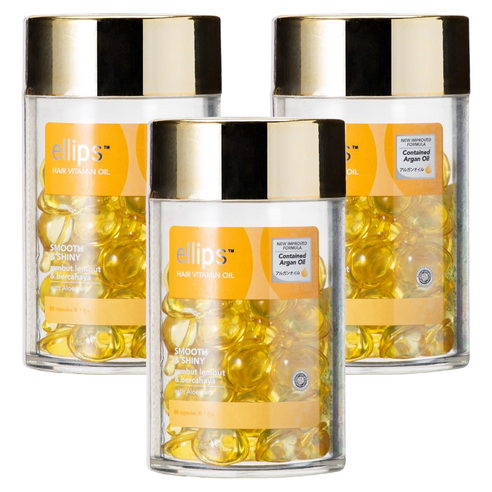 엘립스 헤어 비타민 스무스 앤 샤이니 알로에 베라 + 아르간 오일 50 소프트캡슐, 3개, 50ml