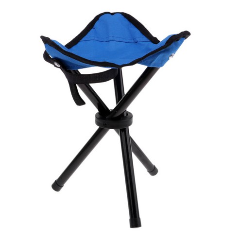 옥외 야영 접히는 삼각 좌석 발판 하이킹 차 시동 판매 BBQ 의자, 블루, 21x30cm, 천