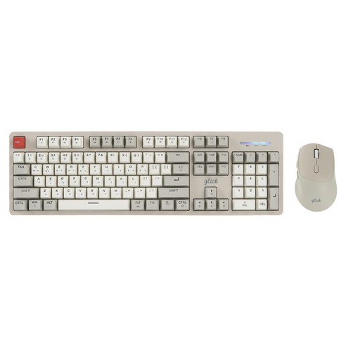 지클릭커 레트로 M 레드 SPRK104 RGB 무선 키보드와 무소음 마우스 세트