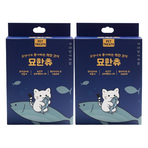 펫트리츠 묘한츄 대용량 고양이 간식, 2개, 450g, 가다랑어&게살