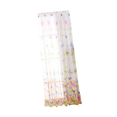 나비 디자인 주방 커튼 깎아 지른 문 창 Voile 39x79 인치, 설명, D