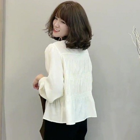 세련되고 편안한 빌리즈빈 라운드 데일리 블라우스