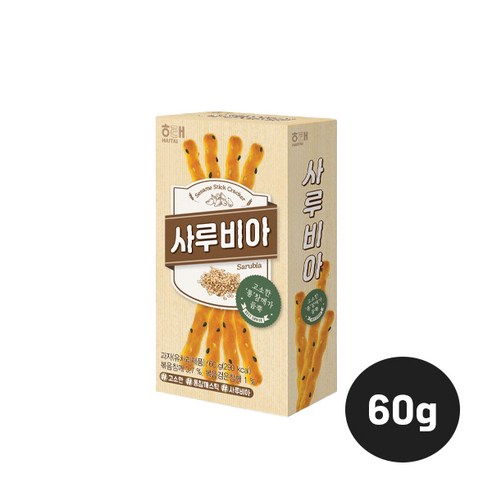 해태 사루비아(통참깨)60g X1개/참깨스틱/고소한스틱과자, 1개, 60g