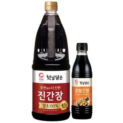 청정원 두번달여 더 진한 진간장 1.7L + 햇살담은 조림간장 500ml x 3개, 1세트