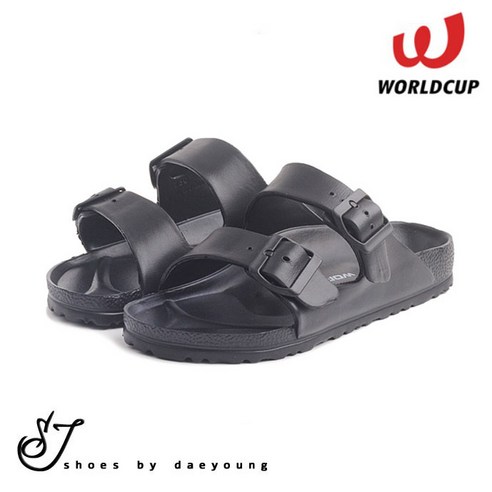 [SJshoes] 남녀공용 푹신한 쿠션 투벨트 패션 EVA 슬리퍼 월드컵 미로 BLACK