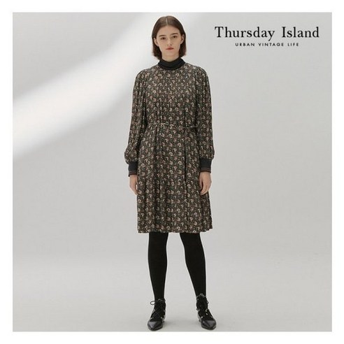 써스데이아일랜드 [Thursday Island] 패턴 A라인 미니 원피스(T218MOP269W)