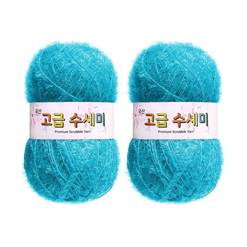 울클럽 별꽃수세미 만들기 DIY 고급수세미실 80g 2볼세트, 189아쿠아블루