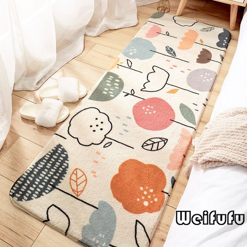 Weifufu 카페트 러그 긴 가정 방 머리맡 양털 양털 미끄럼 방지 매트, 스타일 6
