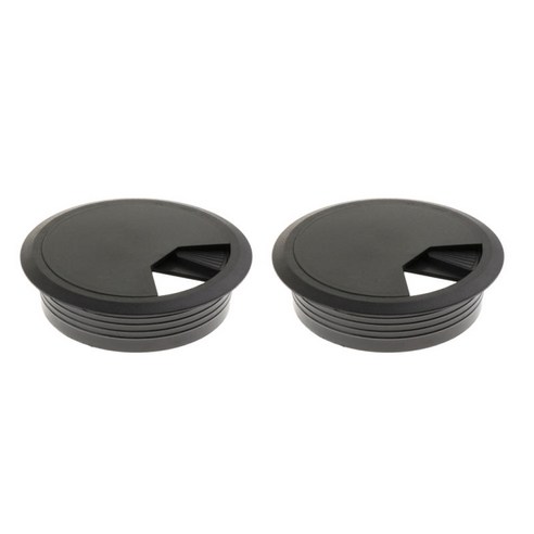 2Pcs 책상 Grommet 플라스틱 와이어 주최자 컴퓨터 케이블 구멍 덮개 플러그 8cm, 설명한대로, 검은