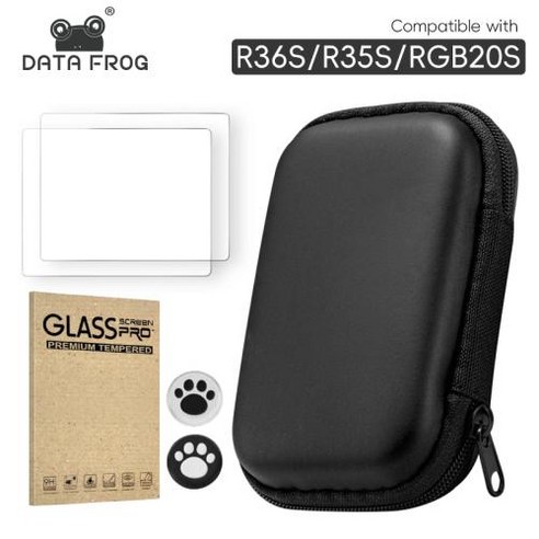 DATA FROG R36S 오리지널 강화 유리 35 인치 플레이어 게임용 RGB20S R35S 스크린 보호대 커버 필름, 5) black, 1개