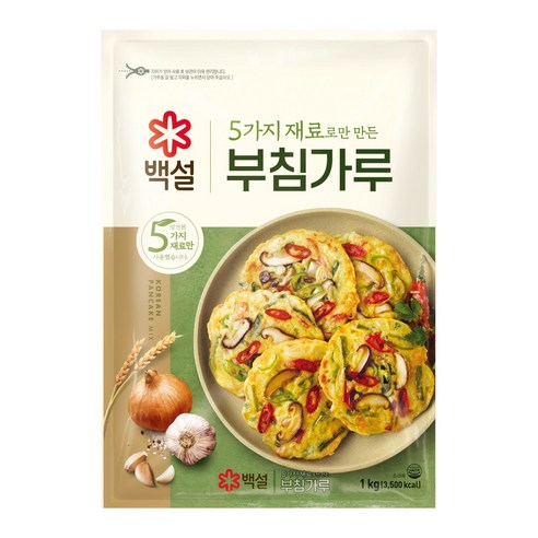 백설 5가지 자연에서 얻은 재료 부침가루, 7개, 1kg 백설부침가루최저