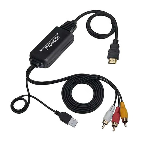 1080P HDMI To 3 RCA Video Audio Converter Cable Adapter For PS4 HDTV, 스타일 1, 블랙, 플라스틱