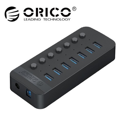 오리코허브 [ORICO] CT2U3-7AB (USB3.0허브/7포트/개별 스위치/유전원/아답터 포함) [블랙] Best Top5