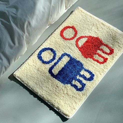 홈바내쓰 화장실 욕실 현관 매트 자카드 발매트, 09.남녀-아이보리