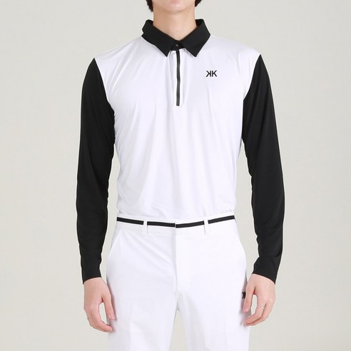 남성 골프 소매 배색 초경량 냉감 기능성 긴팔 티셔츠