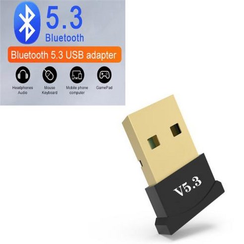 USB 블루투스 5.3 5.1 5.0 동글 어댑터 PC 스피커 무선 마우스 키보드 음악 오디오 리시버 송신기, Bluetooth 5.0, 1개