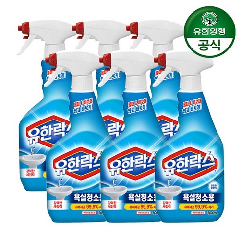 유한락스 욕실청소용 세정제, 500ml, 6개